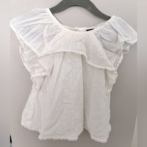 Flowy White Top / Button up back